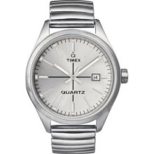 T2N403 Timex Originals Unisex T Series Silver Dial Steel Expander Watc...