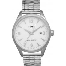 T2N529 Timex Originals Mens Originals White Dial Steel Expander Watch