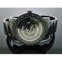 Techno Com by KC 50MM .40CT Diamond Watch Floting Stone