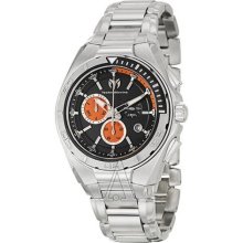 Technomarine Men's 111027 Steel Black and Orange Dial Watch