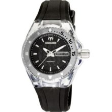 TechnoMarine Women's Cruise Original Quartz Day & Date Black Silicone Rubber Strap Watch