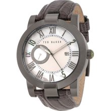 Ted Baker About Time Analog White Mop Dial Leather Band Mens Watches Te1076