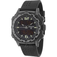 Timberland Men's 'Steprock' Black Stainless Steel and Silicon Qua ...