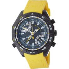 Timex E-Altimeter Watch: Yellow Rubber Strap