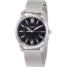 Timex Ladies Black Dial Mesh Bracelet T2N680 Watch