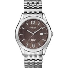 Timex Men's Bronze Dial with Date Window, Silver-Tone Expansion Band