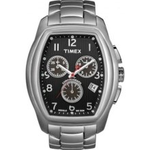 Timex Men's STYLE T2M987 Silver Stainless-Steel Quartz Watch with Black Dial