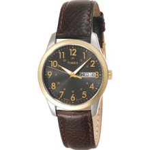 Timex Men's Style T2N106 Brown Calf Skin Quartz Watch with Grey Dial