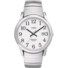 Timex Men's T2H451 Silver Stainless-Steel Quartz Watch with White Dial
