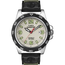 Timex T49884 Men's Expedition Rugged Metal Natural White Dial Green &#