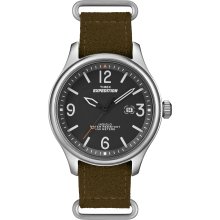 Timex Unisex T49935 Expedition Military Field Ultrasuede Slip Thru Strap Watch (Brown/Black)