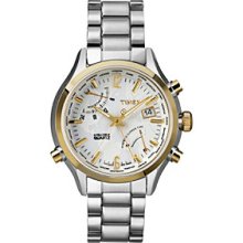 Timex Watch, Mens Premium Intelligent Quartz World Time Stainless Stee