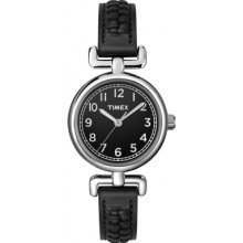 Timex Weekender Petite Casual Black Leather Strap Watch Watches : One Size