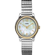 Timex Women's Mother-Of-Pearl Dial, Two-Tone Expansion Band Women's