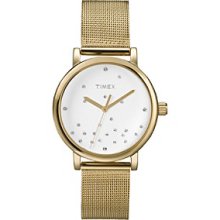 Timex Women's Originals with White Classic Round Dial and Goldtone