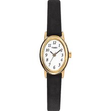 Timex Women's T21912 Cavatina Black Leather Strap Watch