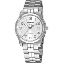 Tissot Men's 'PR 100' Silver Dial Stainless Steel Quartz Watch