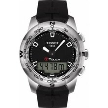 Tissot Men's T-Watch Swiss Quartz GMT Digital Display Altimeter Thermometer Rubber Strap Watch