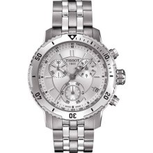 Tissot PRS 200 Silver Dial Chronograph Stainless Steel Bracelet Mens Watch T067.417.11.031.00