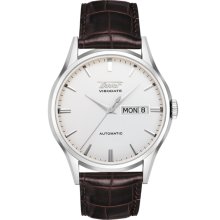 Tissot Visodate Men's Silver Automatic Brown Leather Strap Watch T0194301603101