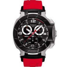 Tissot Watch, Mens Swiss Chronograph T-Race Red Rubber Strap T04841727