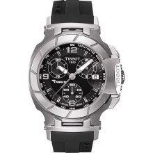 Tissot Women's 'T-Race' Rubber Strap Chronograph Watch (T0482171705700)