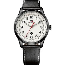 Tommy Hilfiger Men's Classic Black Strap Watch - White - Os