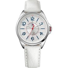 Tommy Hilfiger Women's Stainless Steel Case White Leather Watch 1781261