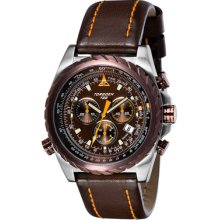 Torgoen T22 E6B Flight Computer Watch - Brown Leather Strap T22102