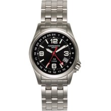 Torgoen T5 Zulu Time Watch - Steel Bracelet, Black Face