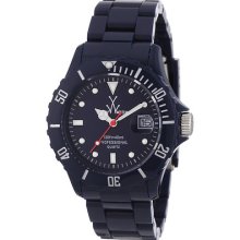 Toy Watch Only Time Fluo Men's & Women's Case Date Black Plastic Watch Fl36db