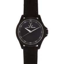 Toy Watch Sartorial Only Time Black Leather Velvet Strap Quartz Watch Pe01bk