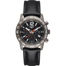 Traser H3 Men's Titanium Case Classic Titan Black Dial Chronograph Leather Strap T40067730701