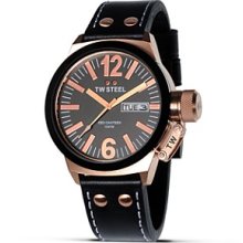 TW Steel CEO Canteen Black Leather Mens Watch CE1039