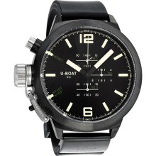 U-boat Black Dial Rubber Stainless Steel Mens Watch 1022