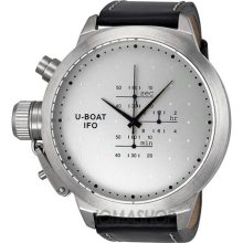 U-Boat Chrono Limited Silver Dial Black Leather Mens Watch 311