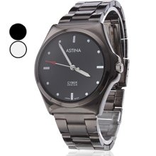 Unisex Elegant Simple Design Analog Steel Quartz Wrist Watch (Assorted Colors)