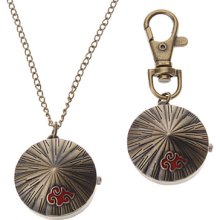 Unisex Hat Style Alloy Quartz Analog Keychain Necklace Watch (Bronze)