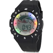 Unisex Multi-Functional PU Digital Automatic Casual Watch