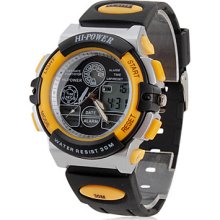 Unisex Rubber Analog - Digital Multi-Movement Wrist Watch (Black)