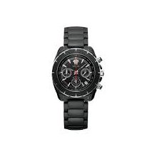 Versace Watches Round Automatic Chronograph Watch In Black Model
