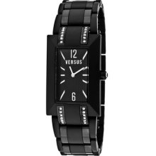 Versus Watches Women's Aoyama White Crystal Black Textured Dial Black