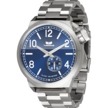 Vestal Canteen Metal Watch - Brushed Silver/Silver/Navy CTN3M03