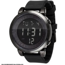 Vestal Doppler Digital Rubber Watch - Black/Brushed Black/Black DDDS01