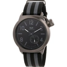 Vestal Mens Canteen Zulu Analog Stainless Watch - Two-tone Nylon Strap - Black Dial - CAN3N02