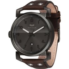 Vestal Observer Leather Watch - Oiled Dark Brown/Gun/Gun OB3L004