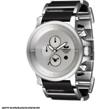Vestal Plexi Leather Watch - Silver/Black/Silver PLE031 BOGO Deal! (CLOSEOUT)