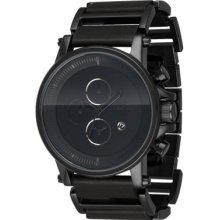Vestal Plexi Leather Watch - Black/Black/Black PLE030