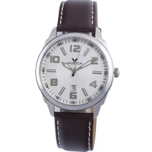 Viceroy Spain Men's Visept11 White Dial Brown Leather Band Date Watch (Men's wrist watch)