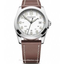 Victorinox Swiss Army Infantry Strap Watch Silver White 241564